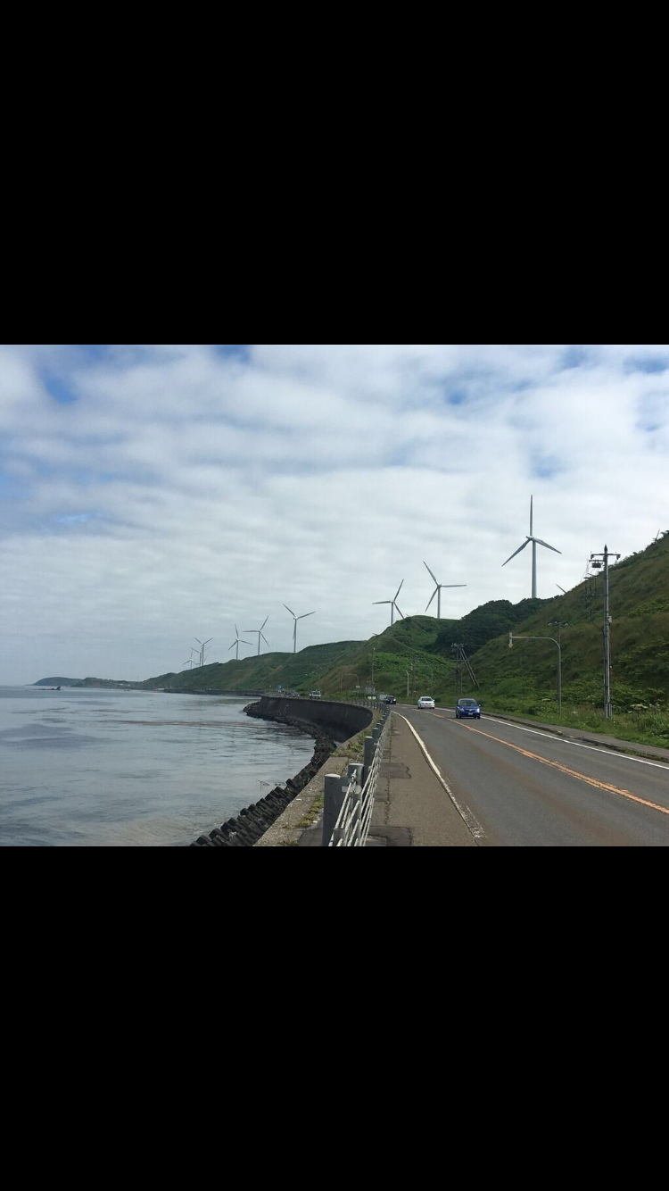 北海道, 自転車, 旅, チャリダー, オロロン街道, 地平線, 稚内, 風力発電